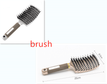 Hairbrush Anti Klit Brushy Haarborstel Women Detangler Hair Brush Bristle Nylon Scalp Massage  Teaser Hair Brush Comb (Option: White Gold-Brush-Set)