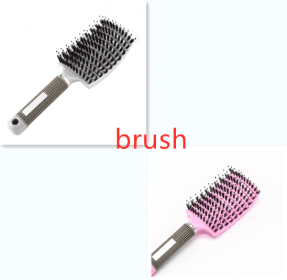 Hairbrush Anti Klit Brushy Haarborstel Women Detangler Hair Brush Bristle Nylon Scalp Massage  Teaser Hair Brush Comb (Option: White pink-Brush-Set)