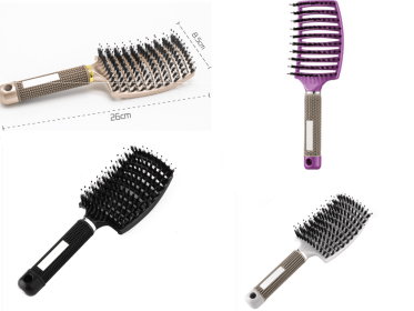 Hairbrush Anti Klit Brushy Haarborstel Women Detangler Hair Brush Bristle Nylon Scalp Massage  Teaser Hair Brush Comb (Option: Set-Brush-4pc)